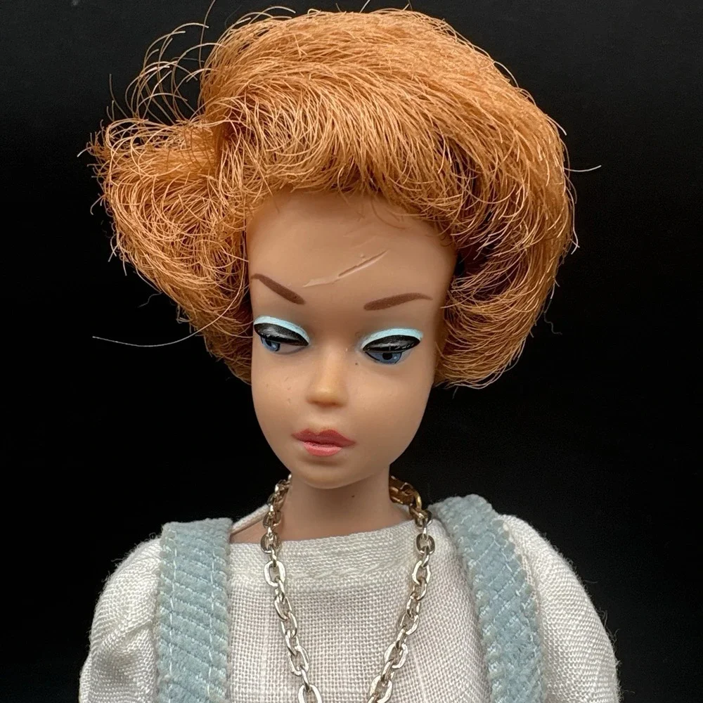 Vintage Titian Bubble Cut Barbie With Midge Barbie Doll Body With Dress & Stand